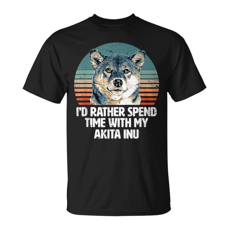 秋田犬と時間を過ごしたい 面白い秋田犬。 Tシャツ