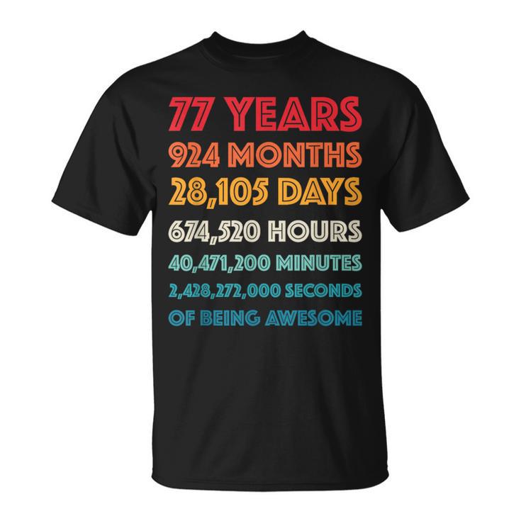 素晴らしい77歳の誕生日ギフト 面白いレトロ 77歳の誕生日 Tシャツ