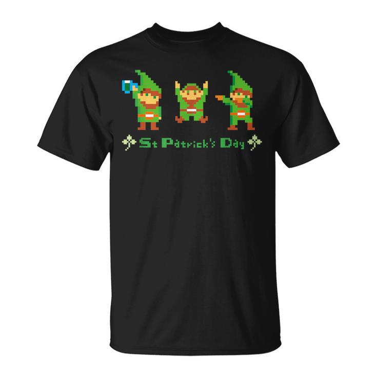 聖パトリックデー ピクセルアート ドット絵 レトロゲーム プレゼント ダブダンス 乾杯 万歳 Tシャツ