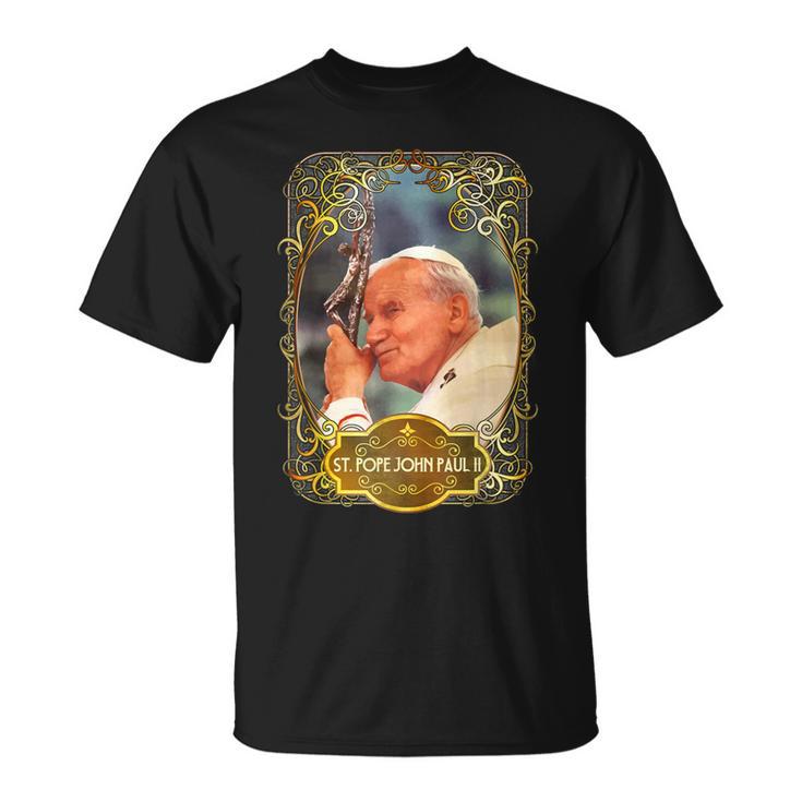 聖ローマ教皇ヨハネ・パウロ2世十字架 カトリック Tシャツ