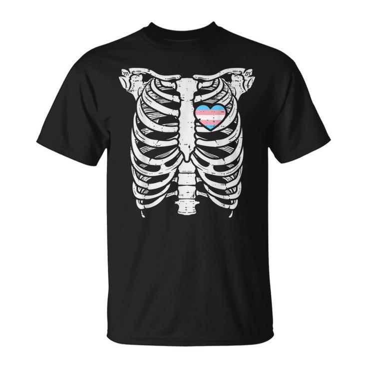 肋骨 トランスジェンダー ハート トランスセクシャル トランスプライドフラッグ Lgbt Tシャツ