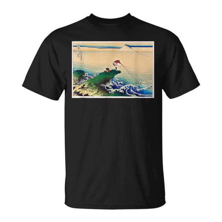 葛飾北斎 富嶽三六景 名作アート 絵画 メンズ レディース 面白い 服 美術 おもしろ 釣り人 Tシャツ