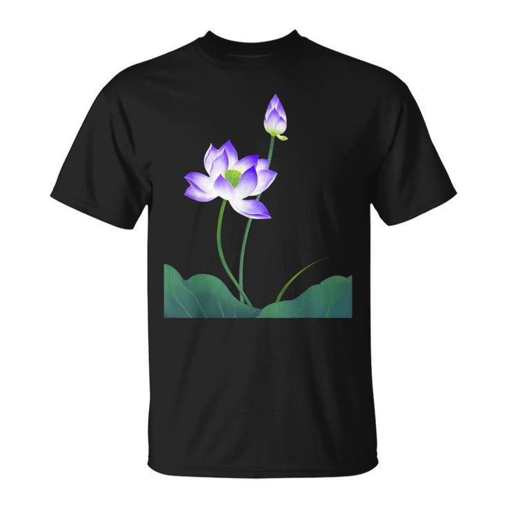 蓮の花シャツ 美しい紫蓮の花 Tシャツ