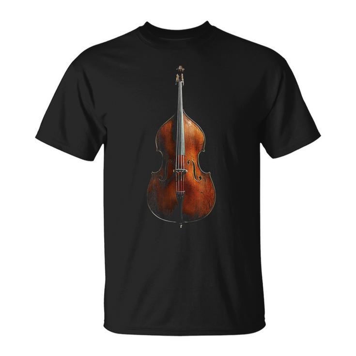 重低音 楽器 モチーフ 作品 コントラバス Tシャツ