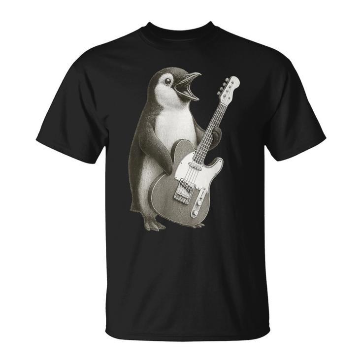 面白いtシャツ ペンギン ギター メンズ グッズ かわいい おもしろ 面白い 服 ネタ Tシャツ