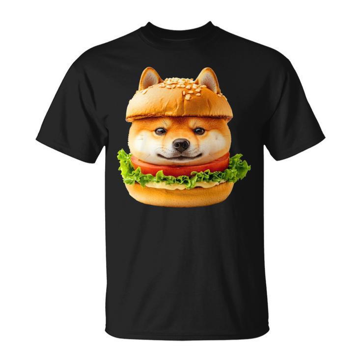 面白いtシャツ 柴犬 犬 イヌ ハンバーガー メンズ 犬好き グッズ かわいい おもしろ 面白い 服 ネタ 長袖tシャツ Tシャツ