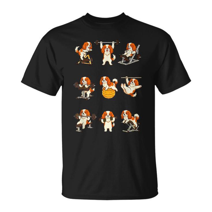 面白いtシャツ 犬 キャバリア 筋トレ ジム イヌ グッズ かわいい おもしろtシャツ 面白い 服 ネタ Tシャツ