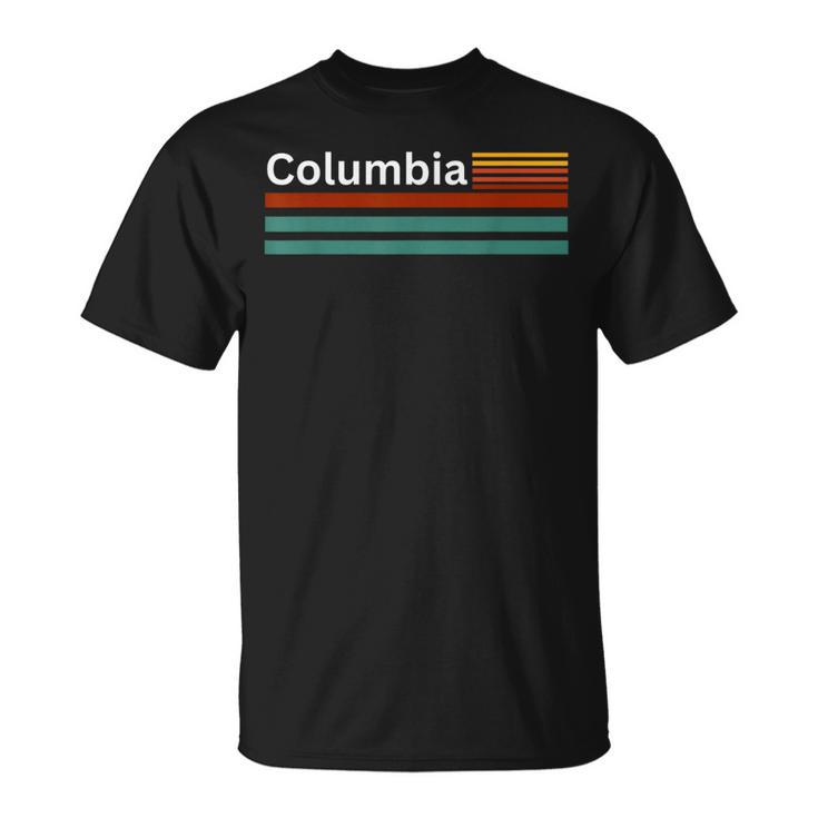 面白いレトロヴィンテージ 1980 グラフィックスタイル コロンビア ユニセックス Tシャツ
