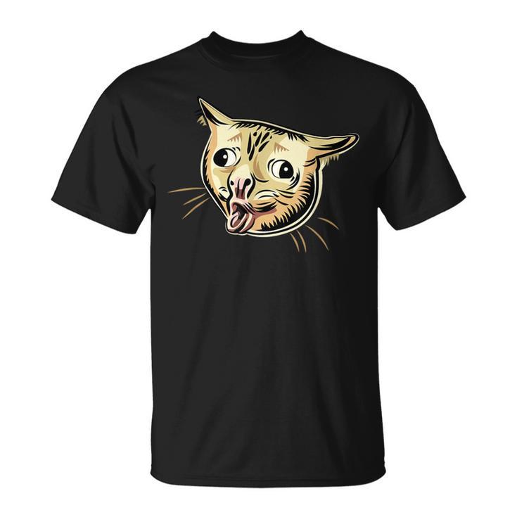 面白い咳き猫のミーム Tシャツ