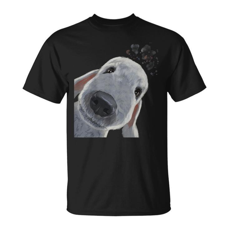 面白い好奇心旺盛な犬のベドリントンテリア Tシャツ
