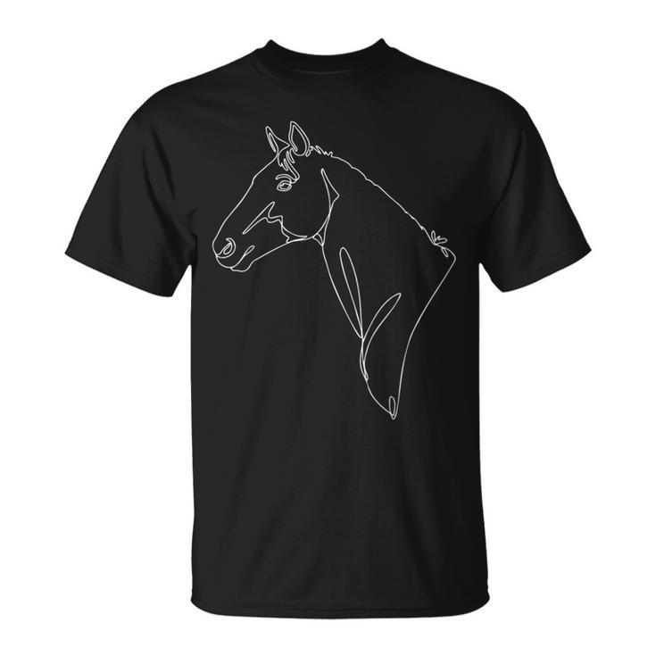 馬、ラインアート Tシャツ