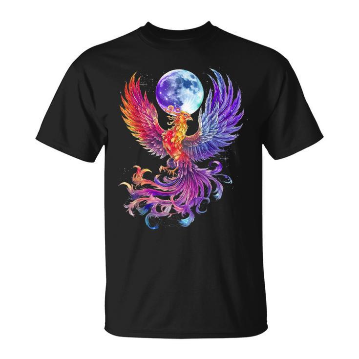 鳳凰 満月 鳥 神話 鳥 若返り Tシャツ