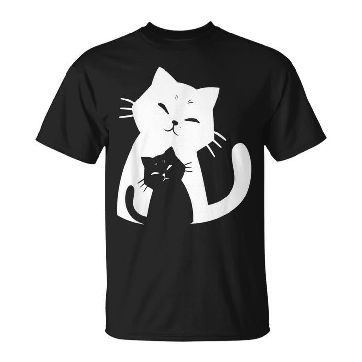 黒猫と白猫 Tシャツ