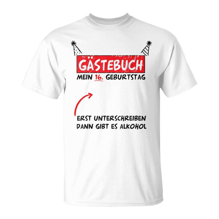16th Birthday Boy Girl Party Guest Book T-Shirt