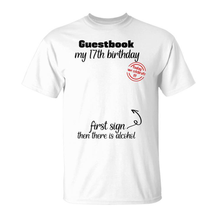 17th Birthday Boy Girl Guest Book Teenie Birthday T-Shirt