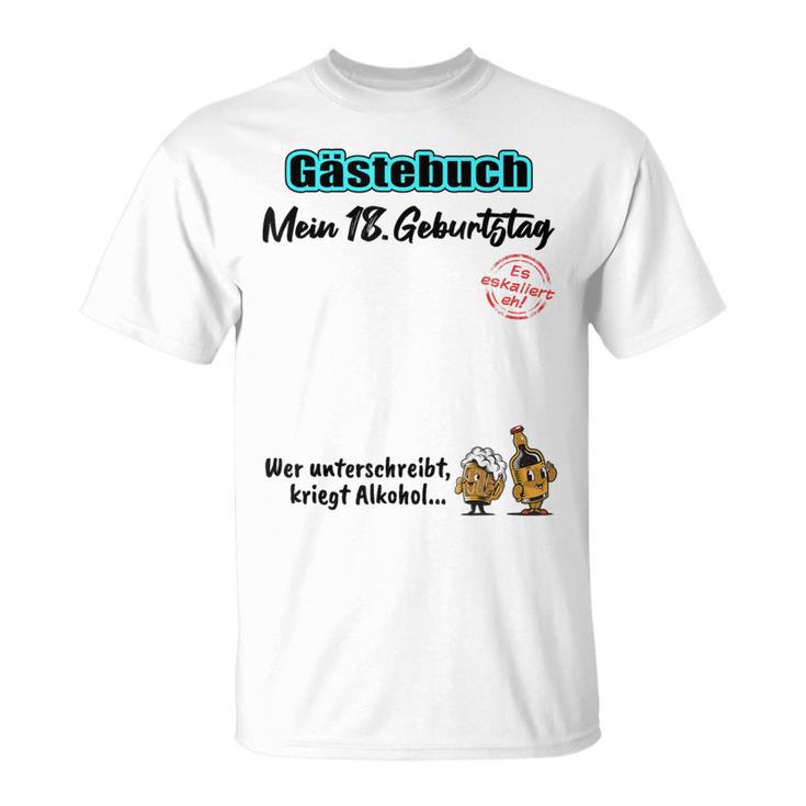 18th Birthday Guest Book 18 Years Girl Boy T-Shirt
