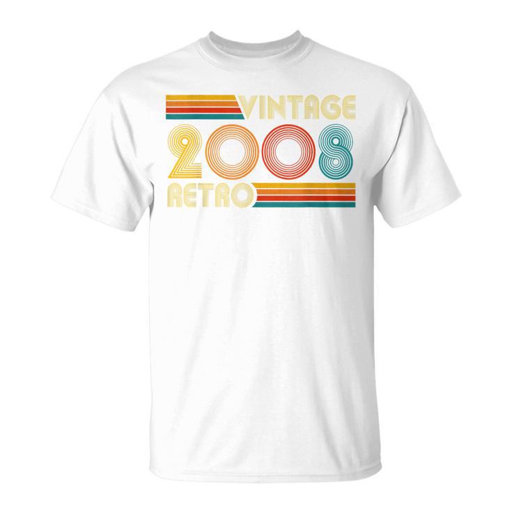 18歳の誕生日プレゼント 18歳 男性 女性 レトロ ヴィンテージ 2008 Tシャツ