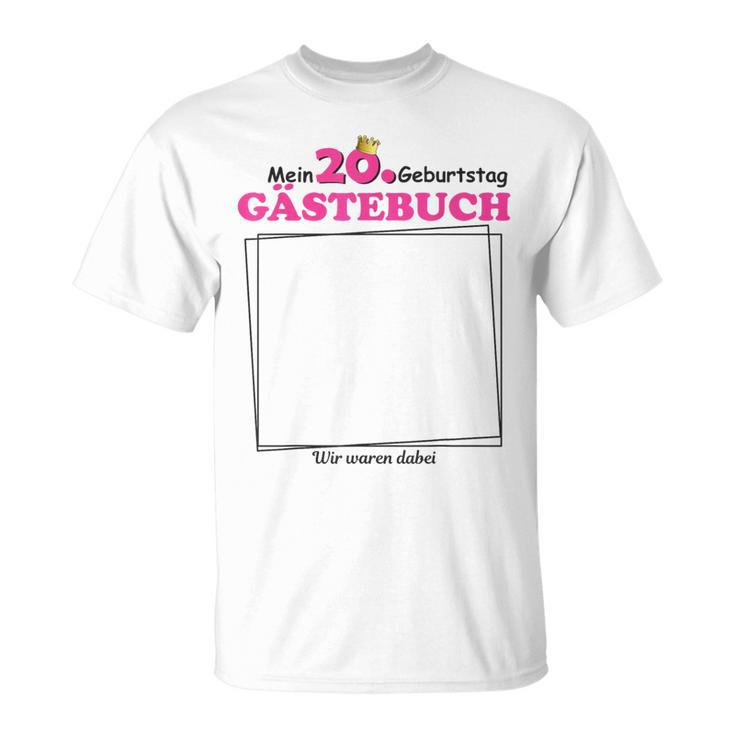 20th Birthday Guest List Party Guest Book Girls Women T-Shirt
