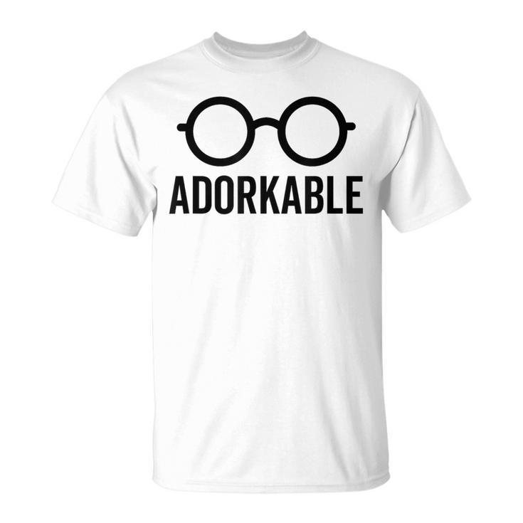 Adorkable Cute Nerd Glasses For Bookworm Book Reader T-Shirt