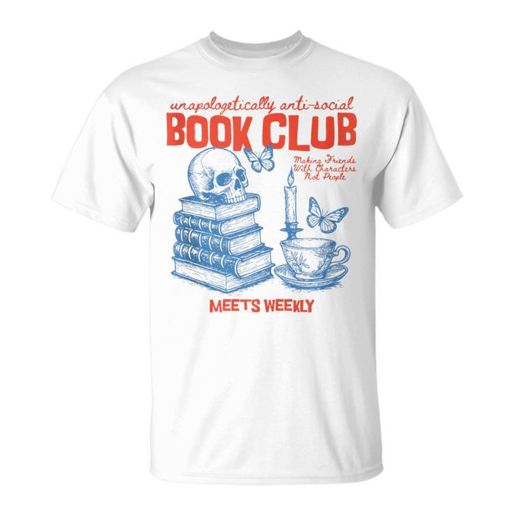 Anti Social Book Club Romance Reader Introverted Bookish T-Shirt