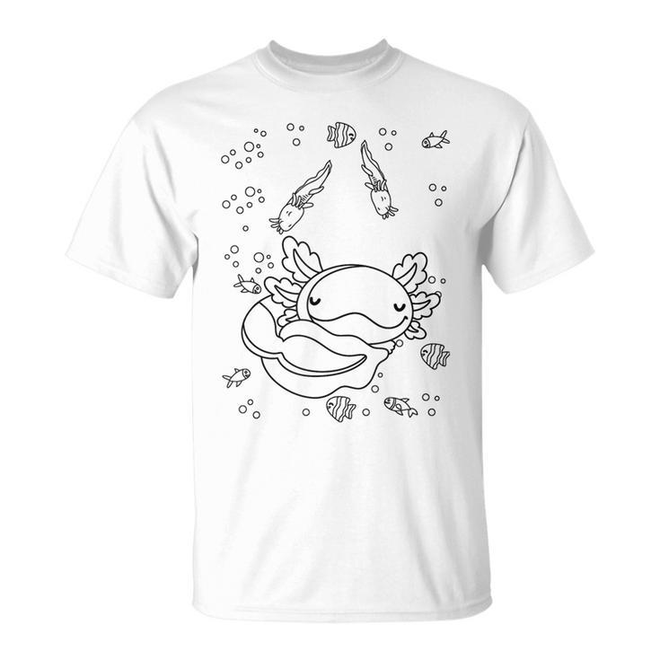 Axolotl Colouring Shirt For Children Adults 003 Colouring Book T-Shirt