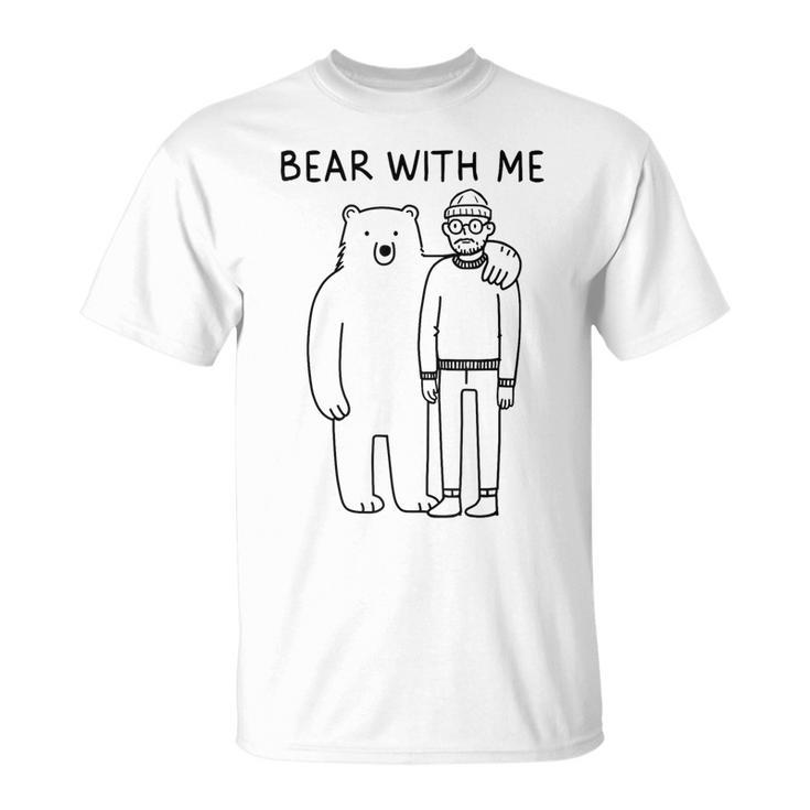 Bear With Me – 面白いミニマリストアニマルしゃれ Tシャツ