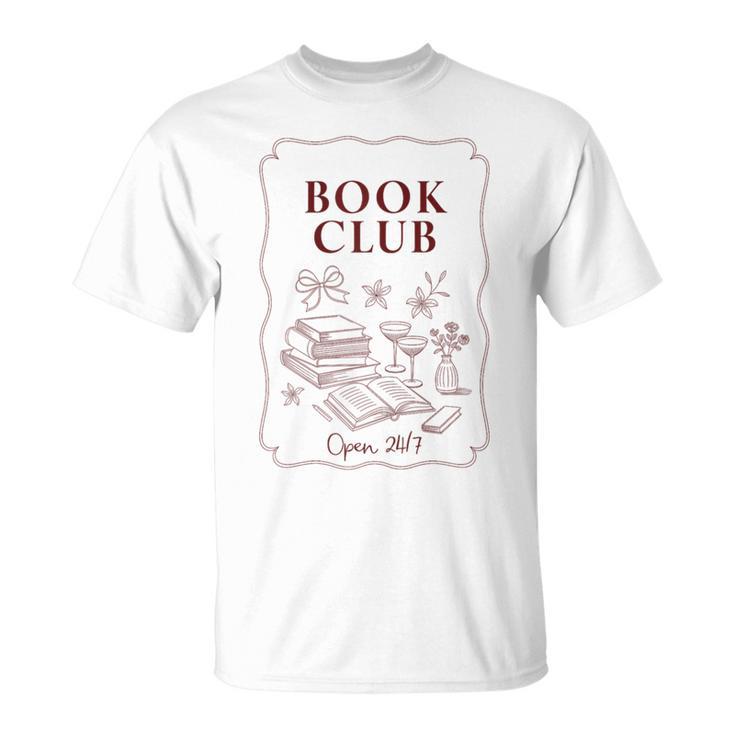 Book Club Open Vintage Aesthetic Books T-Shirt