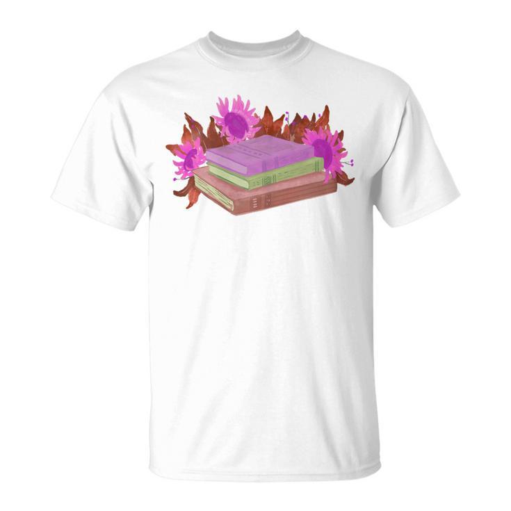 Book Lovers Wildflowers Book Reading Shirt Cute Teacher For Women T-Shirt