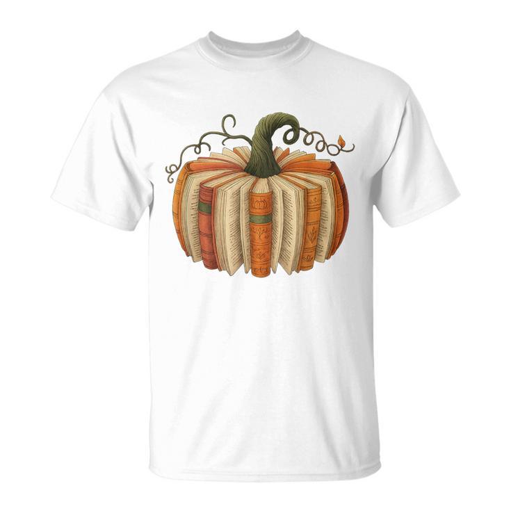 Book Pumpkin Autumn Halloween Literary Readers T-Shirt