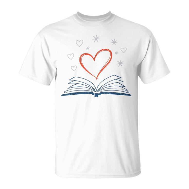 Book Reading Love Heart Library T-Shirt