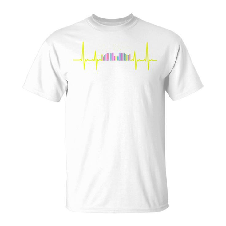 Book Shelf Heartbeat T-Shirt