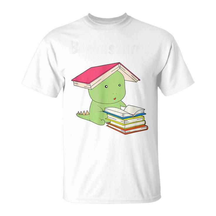 Bookasaurus T-Rex Reading Dinosaur Book Pun T Shirt T-Shirt