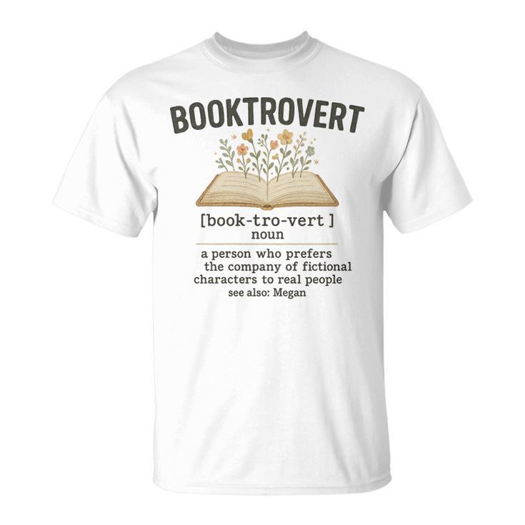 Booktrovert Definition Aesthetic Book Lovers Men Women Kids T-Shirt