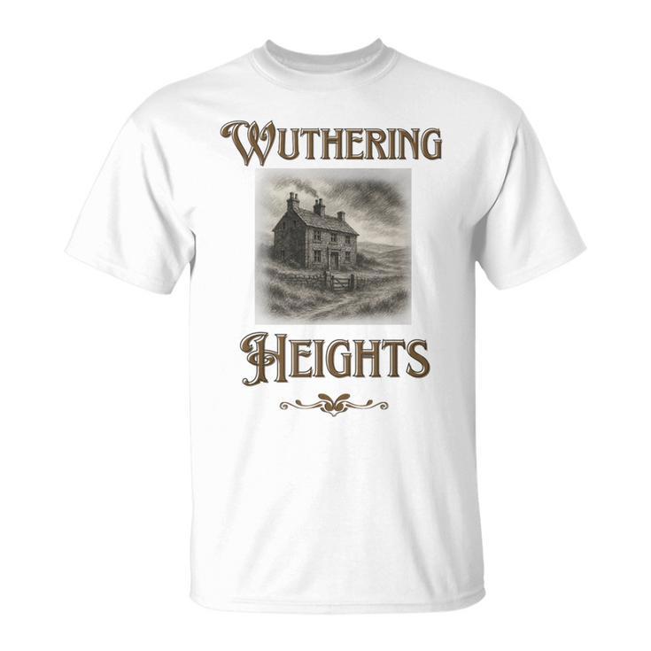 Bronte Novel Wuthering Heights Moorland Gothic Book Cover T-Shirt