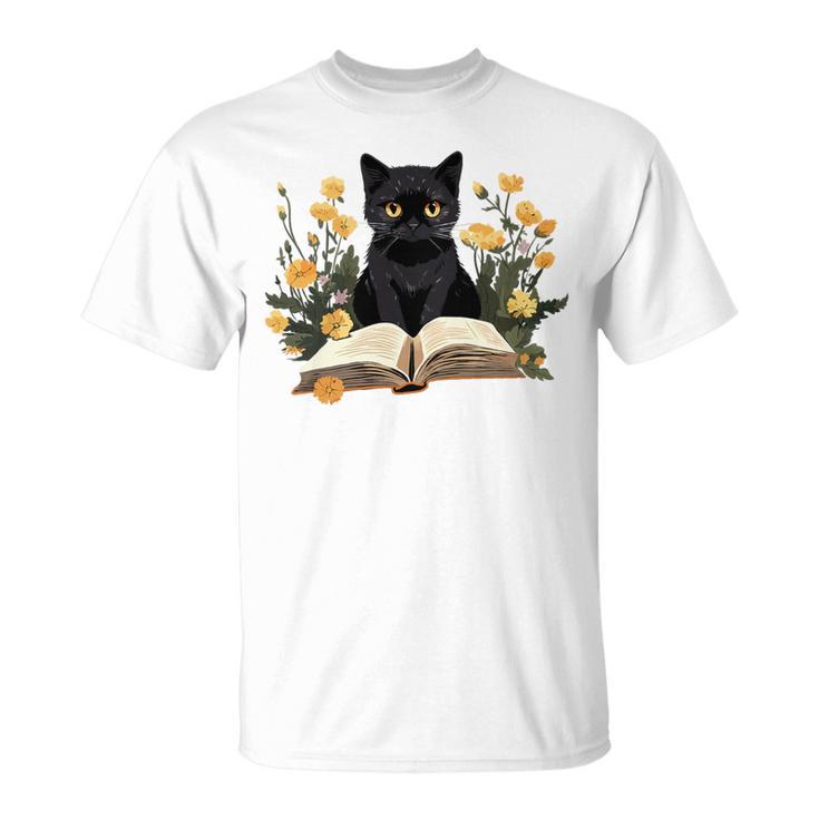 Cat Shirts For Women Book Lover Shirt Cute Cat And Book Premium Tri-Blend T-Shirt