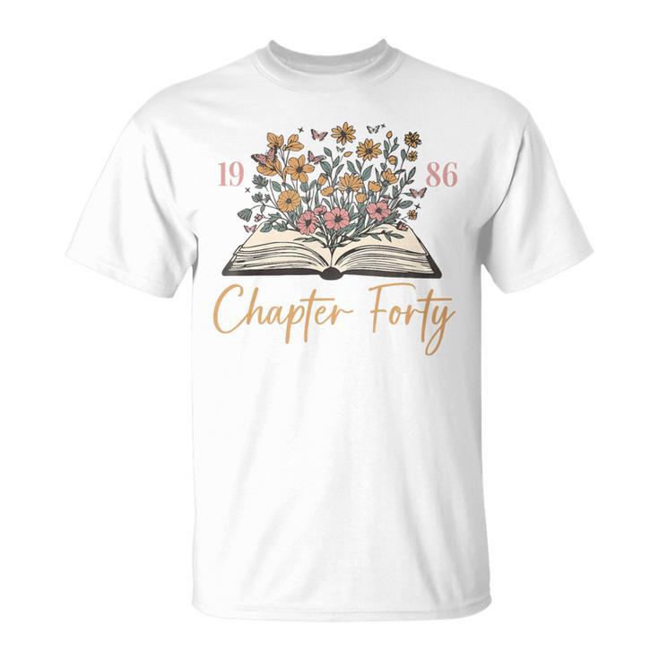 Chapter Forty 1986 40th Birthday Wildflower Book 40 Year Old Premium Tri-Blend T-Shirt