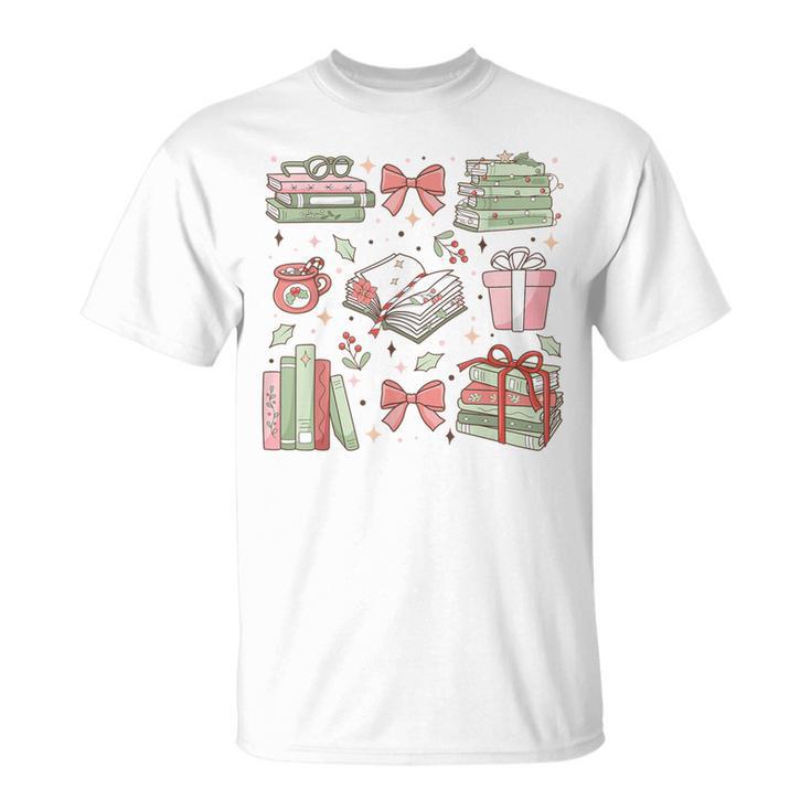 Christmas Book Lover Reading Reader Men Women Kids Xmas T-Shirt