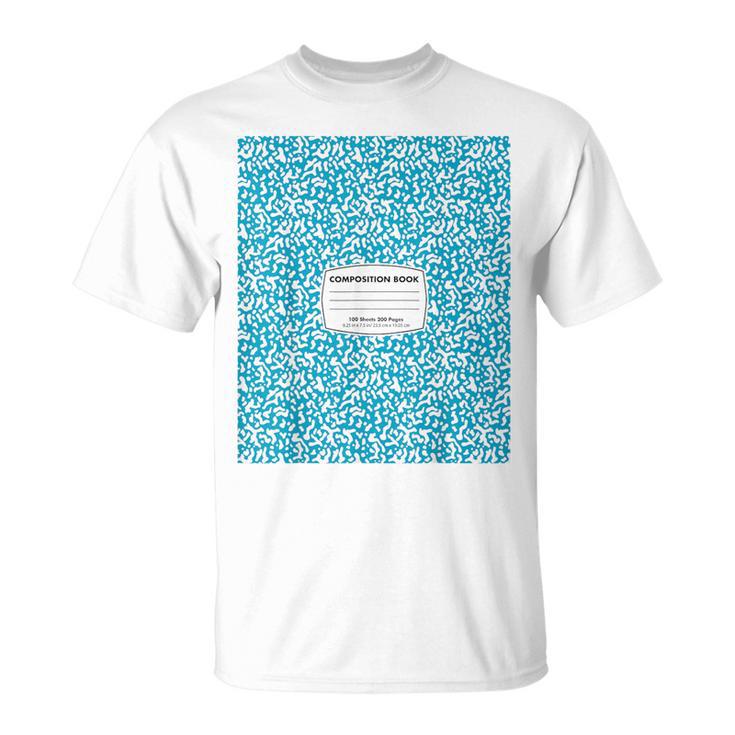 Classic Sky Blue Composition Book School Book Teachers T-Shirt