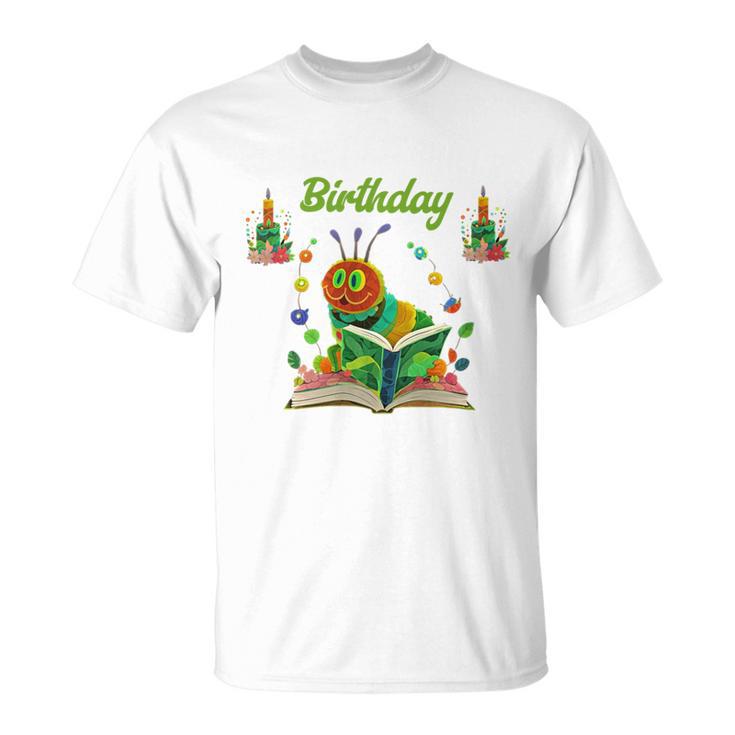 Dad Of Caterpillar Birthday Reading Books Lovers T-Shirt