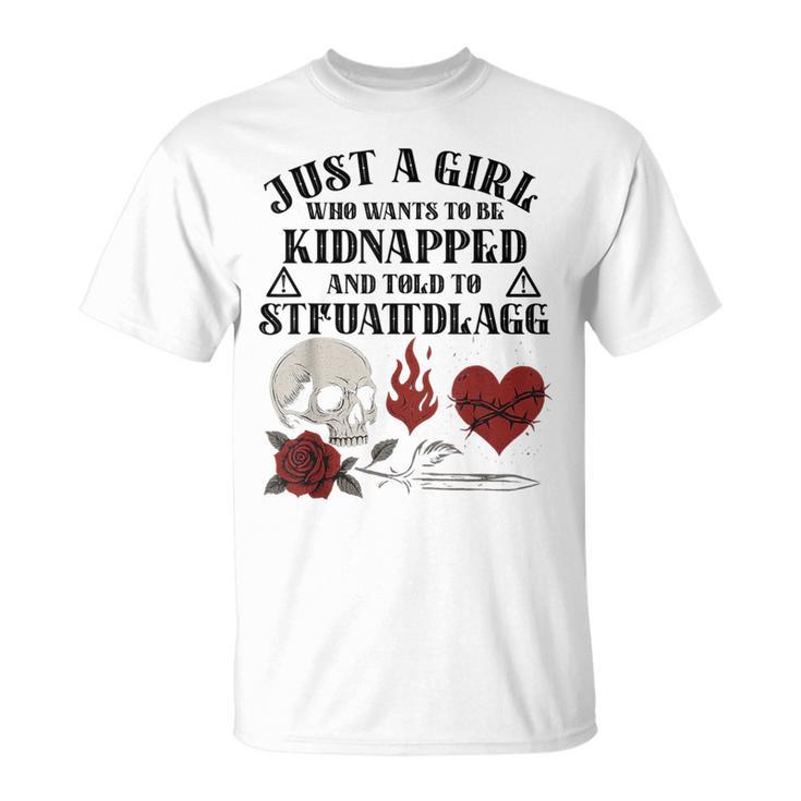 Dark Romance Smutt Book Merch Just A Good Girl STFUATTDLAGG T-Shirt