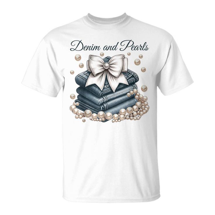 Denim And Pearls For Mom T-Shirt
