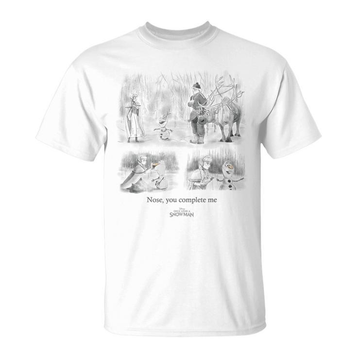 Disney Once Upon a Snowman Nose You Complete Me Story Book T-Shirt