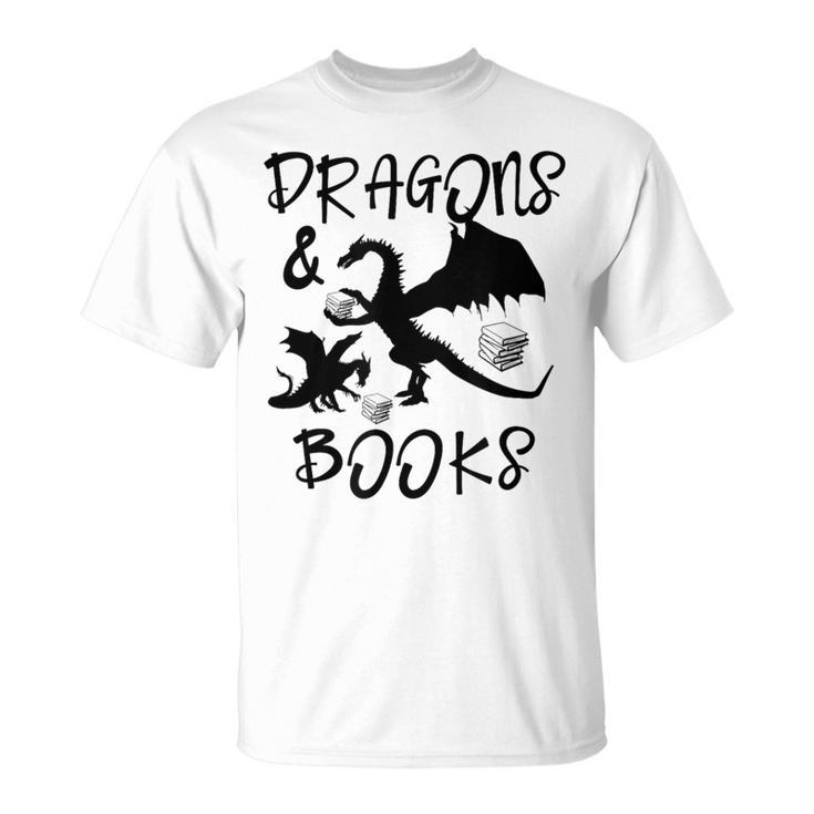 Dragons & Books Reading T-Shirt