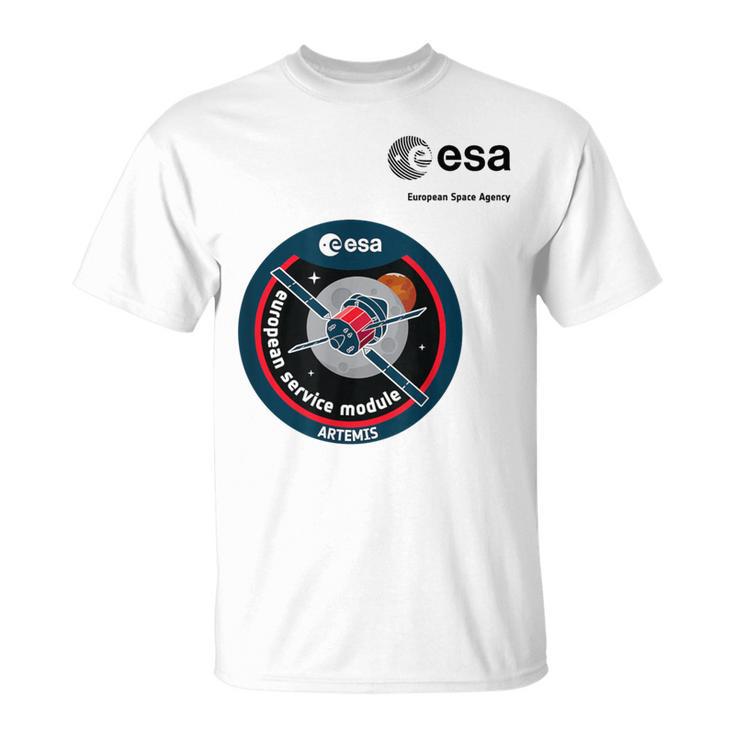 Esa欧州宇宙機関ミッションesmアルテミスパッチ Tシャツ