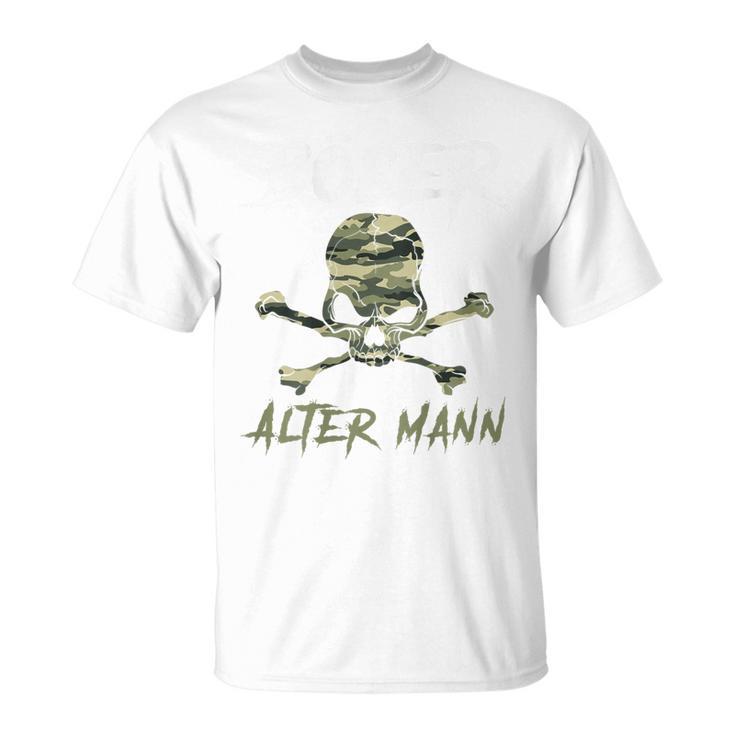 Evil Old Man 迷彩スカルバックプリント Tシャツ