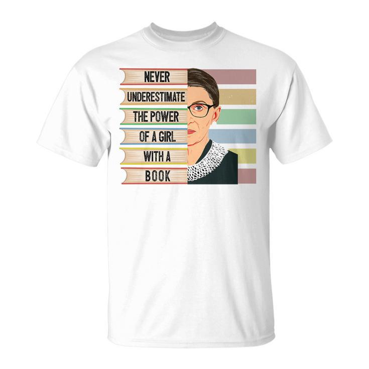 Feminist Ruth Bader Ginsburg RBG Quote Girl With Book Women Premium Tri-Blend T-Shirt