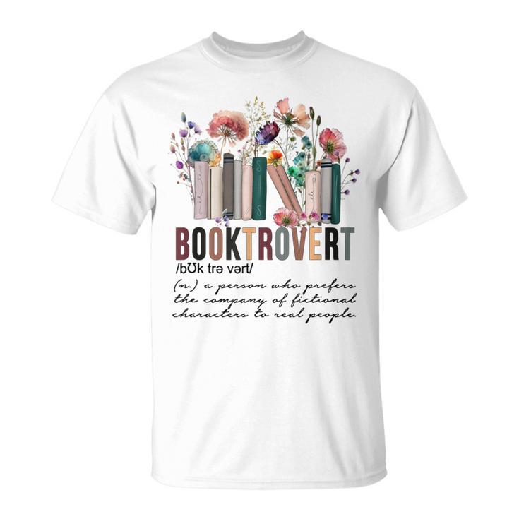 Floral Booktrovert Wildflowers Bookworm Reading Book Lovers T-Shirt