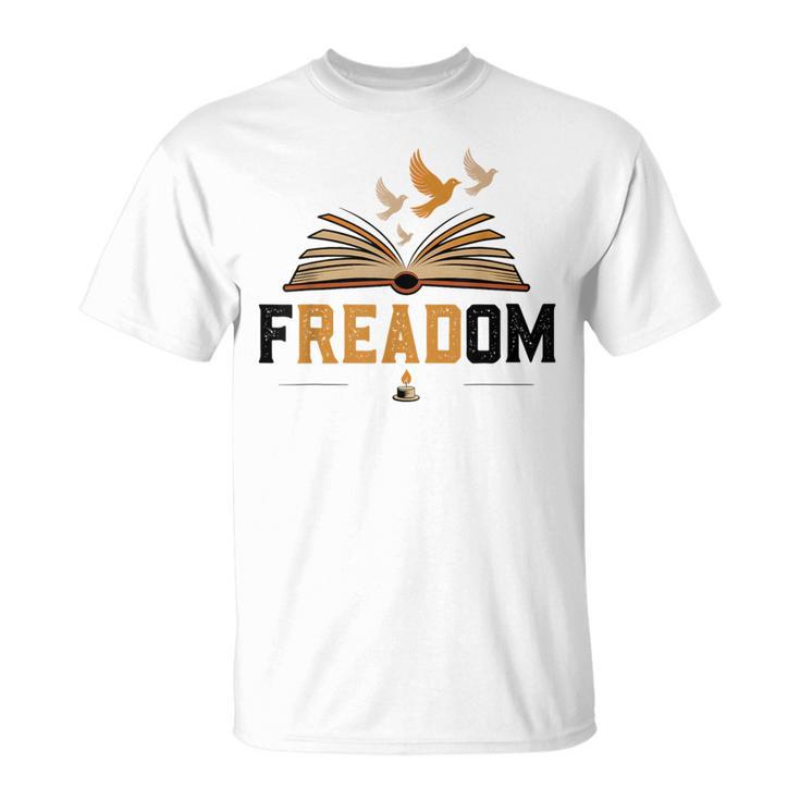 Freadom Anti Banned Books Lovers Reading Librarian Bookworm T-Shirt