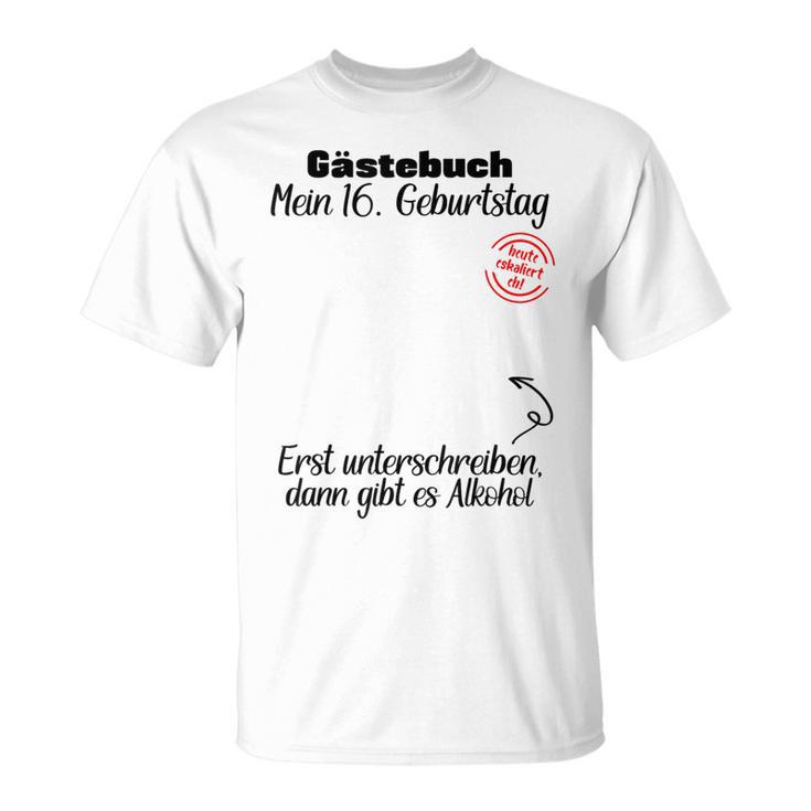 Guest Book 16th Birthday Decoration Teenager Teenie T-Shirt