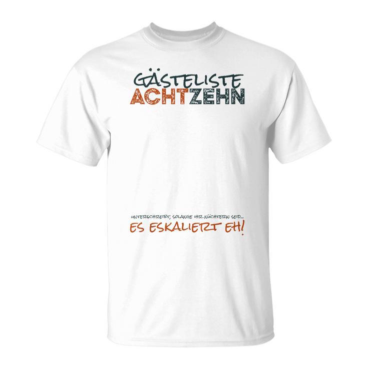 Guest Book 18th Birthday Guest List 18 Years Boy Men T-Shirt